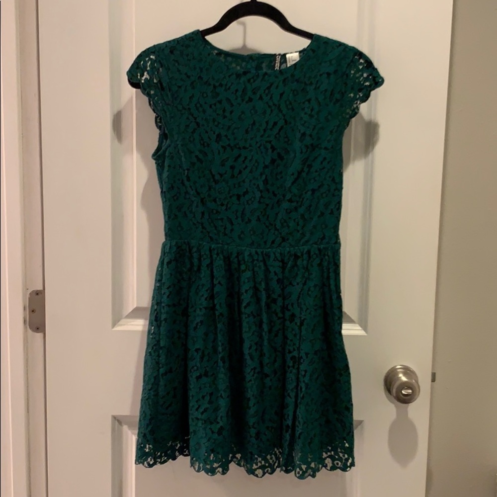 Green lace dress